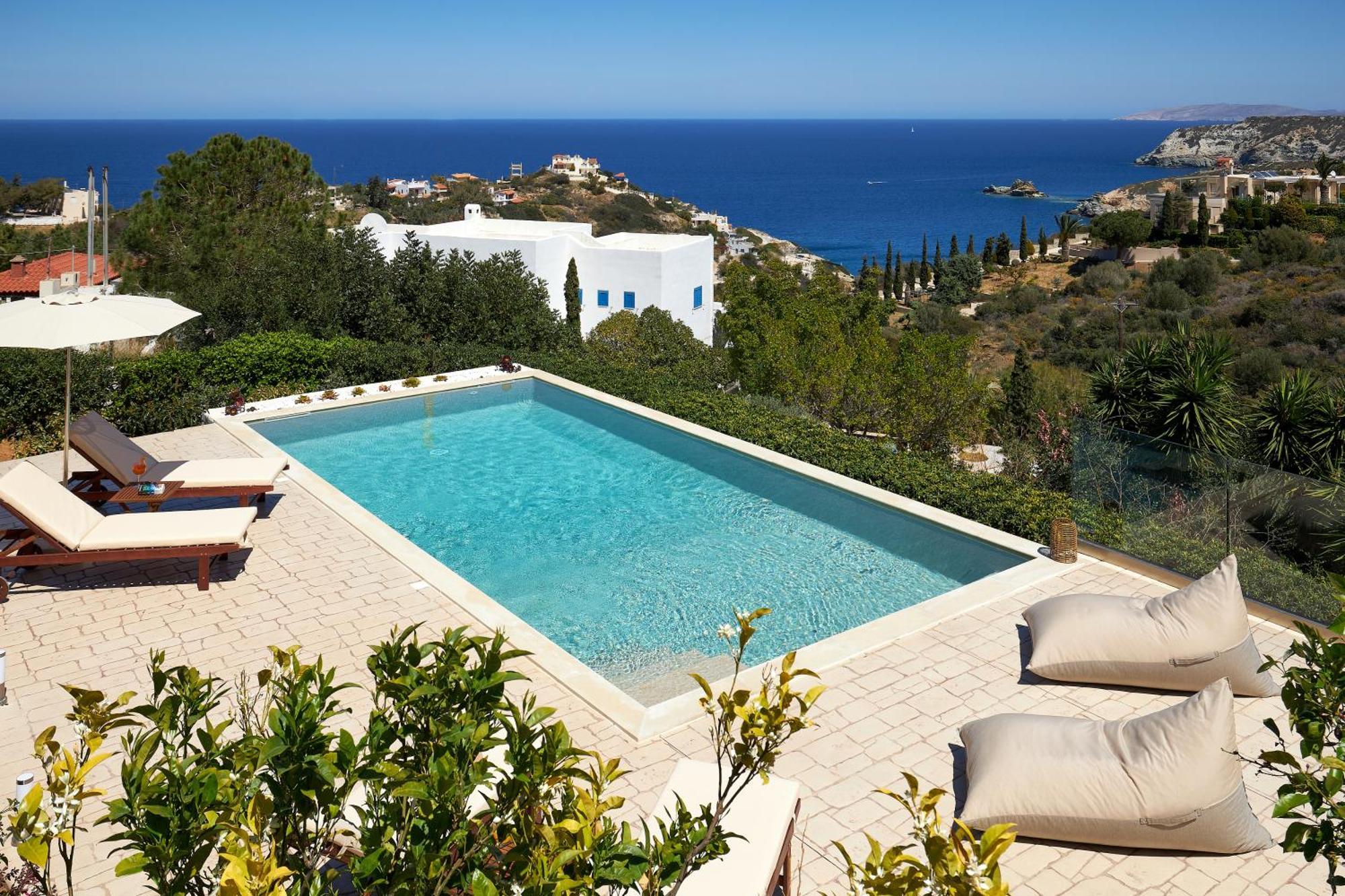 Spacious Villa With Private Eco-Pool And Panoramic Sea View Agia Pelagia Zewnętrze zdjęcie