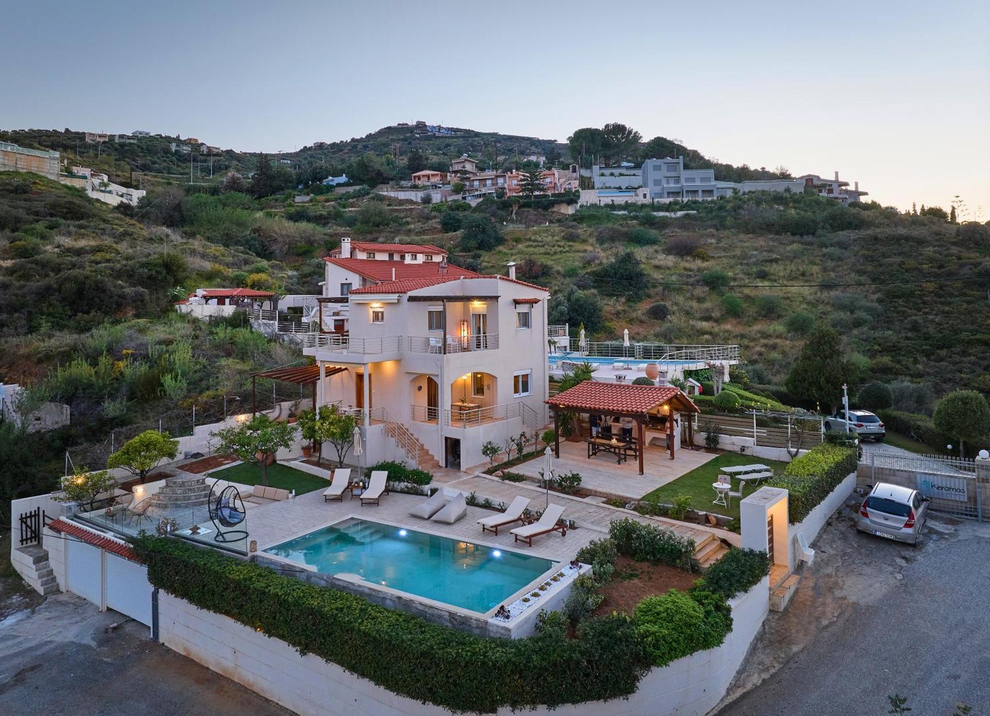 Spacious Villa With Private Eco-Pool And Panoramic Sea View Agia Pelagia Zewnętrze zdjęcie
