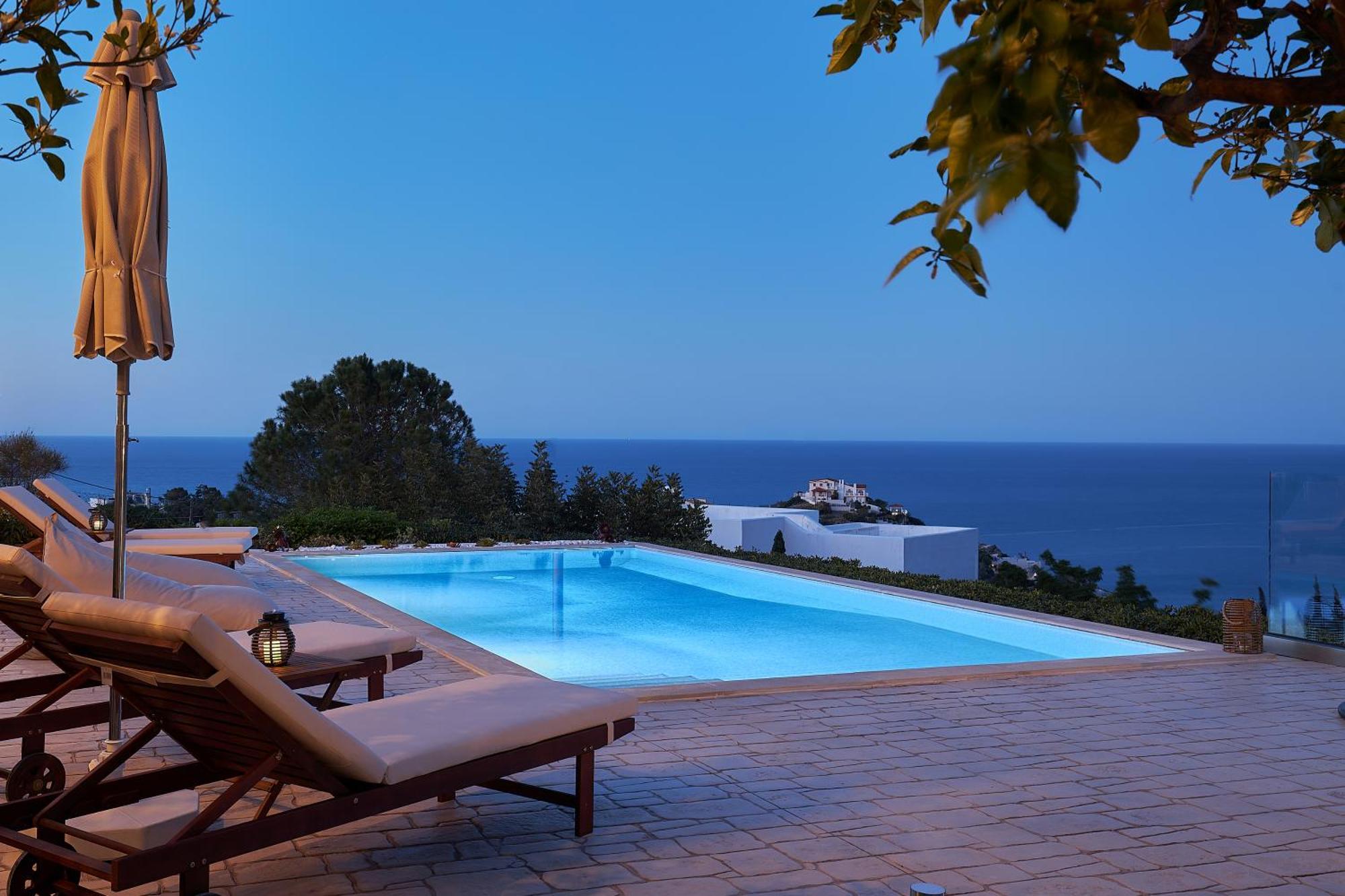 Spacious Villa With Private Eco-Pool And Panoramic Sea View Agia Pelagia Zewnętrze zdjęcie
